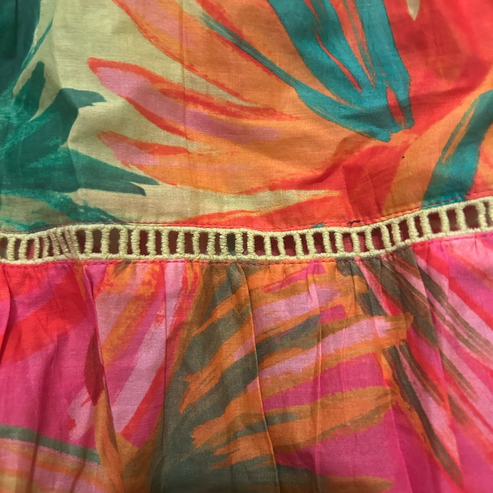 Farm Rio Maxi Dress Size- Large ,Tropical Print, Beach Ready, Resort Wear - Picture 9 of 11